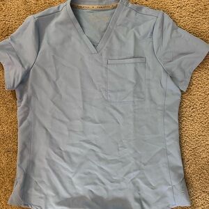 Fabletics Light Blue V-Neck Scrub Top